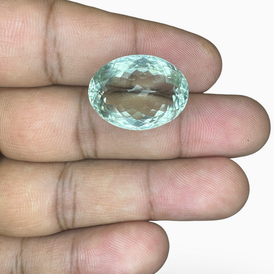 Natural Green Amethyst Stone 21.86 Carat Oval Shape Olive Color 21X15.8mm