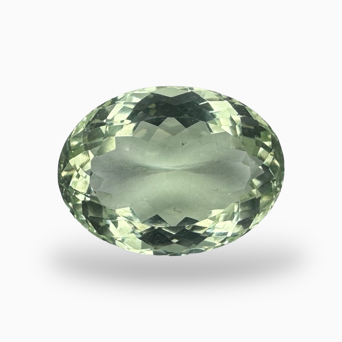 Natural Green Amethyst Stone 19.19 Carat Oval Shape Olive Color 19.7X14.7mm
