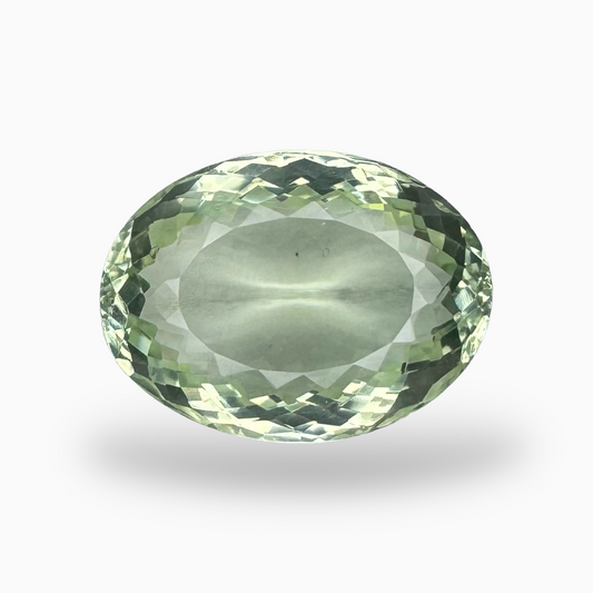 Natural Green Amethyst Stone 15.45 Carat Oval Shape Olive Color 19.5x14.5mm