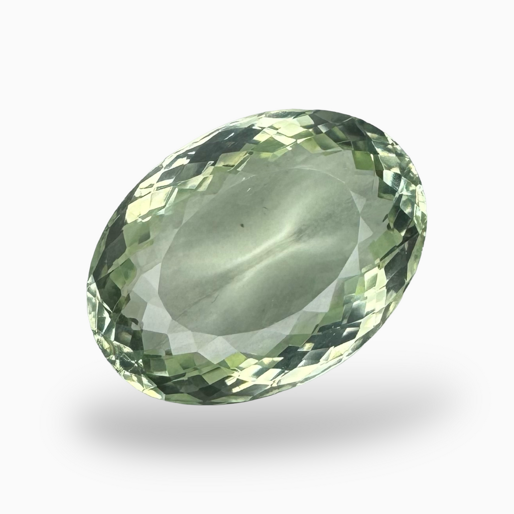 Natural Green Amethyst Stone 15.45 Carat Oval Shape Olive Color 19.5x14.5mm