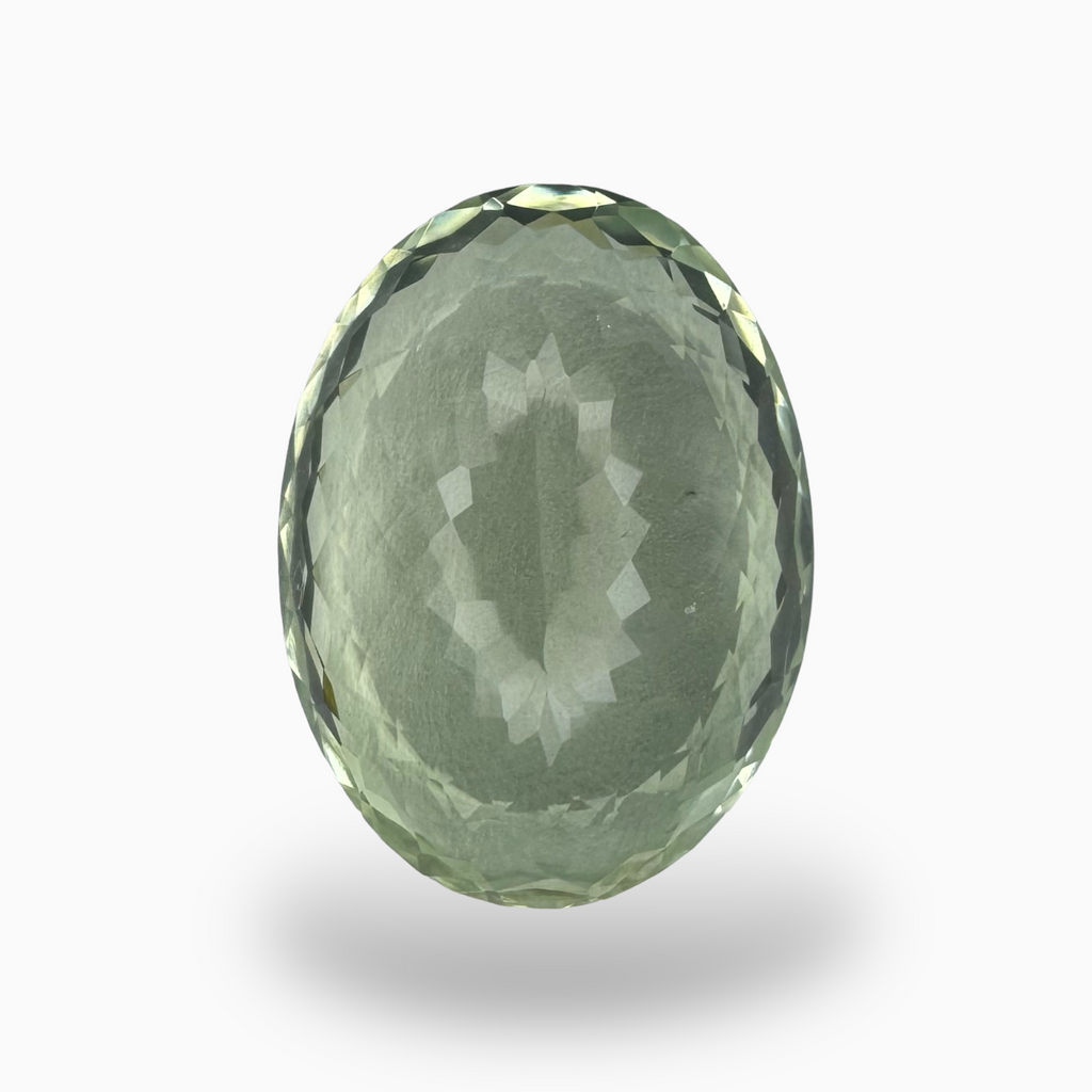 Natural Green Amethyst Stone 15.45 Carat Oval Shape Olive Color 19.5x14.5mm