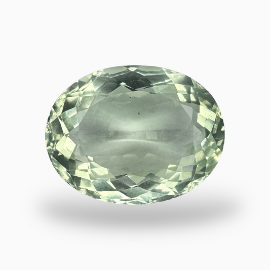 Natural Green Amethyst Stone 17.33 Carat Oval Shape Olive Color 19.8x15.5mm