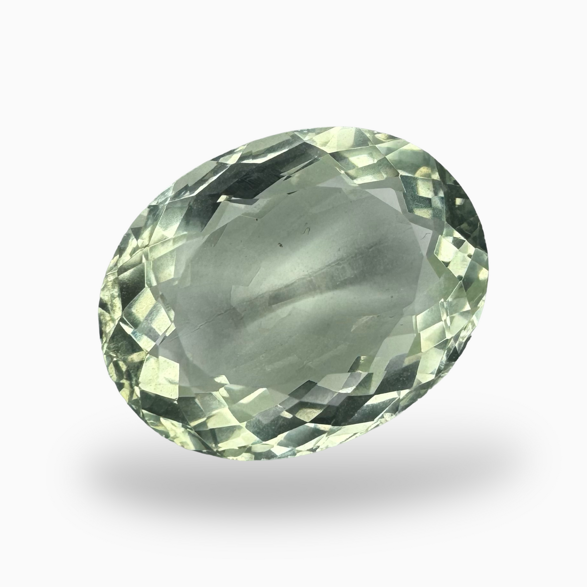 Natural Green Amethyst Stone 17.33 Carat Oval Shape Olive Color 19.8x15.5mm