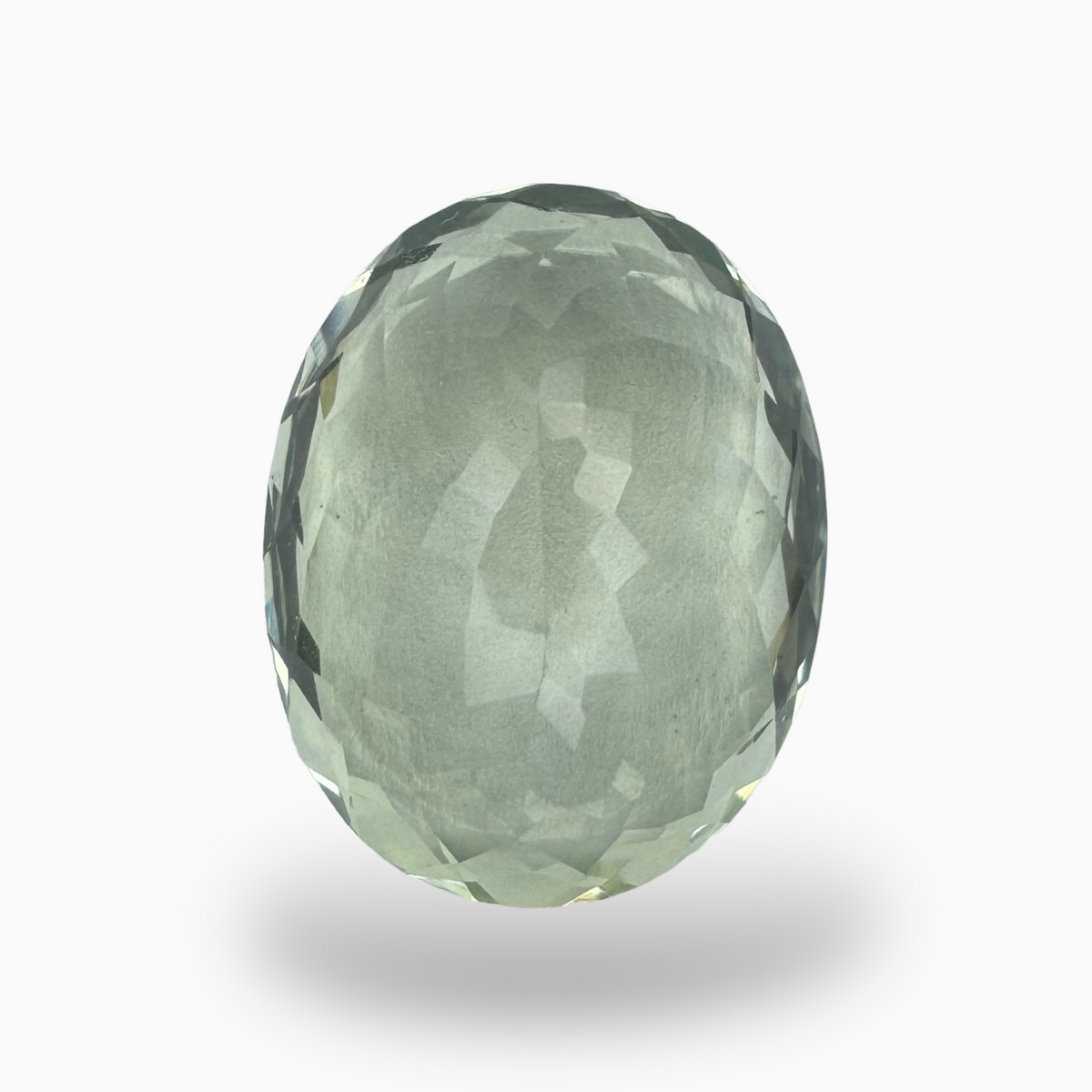 Natural Green Amethyst Stone 17.33 Carat Oval Shape Olive Color 19.8x15.5mm