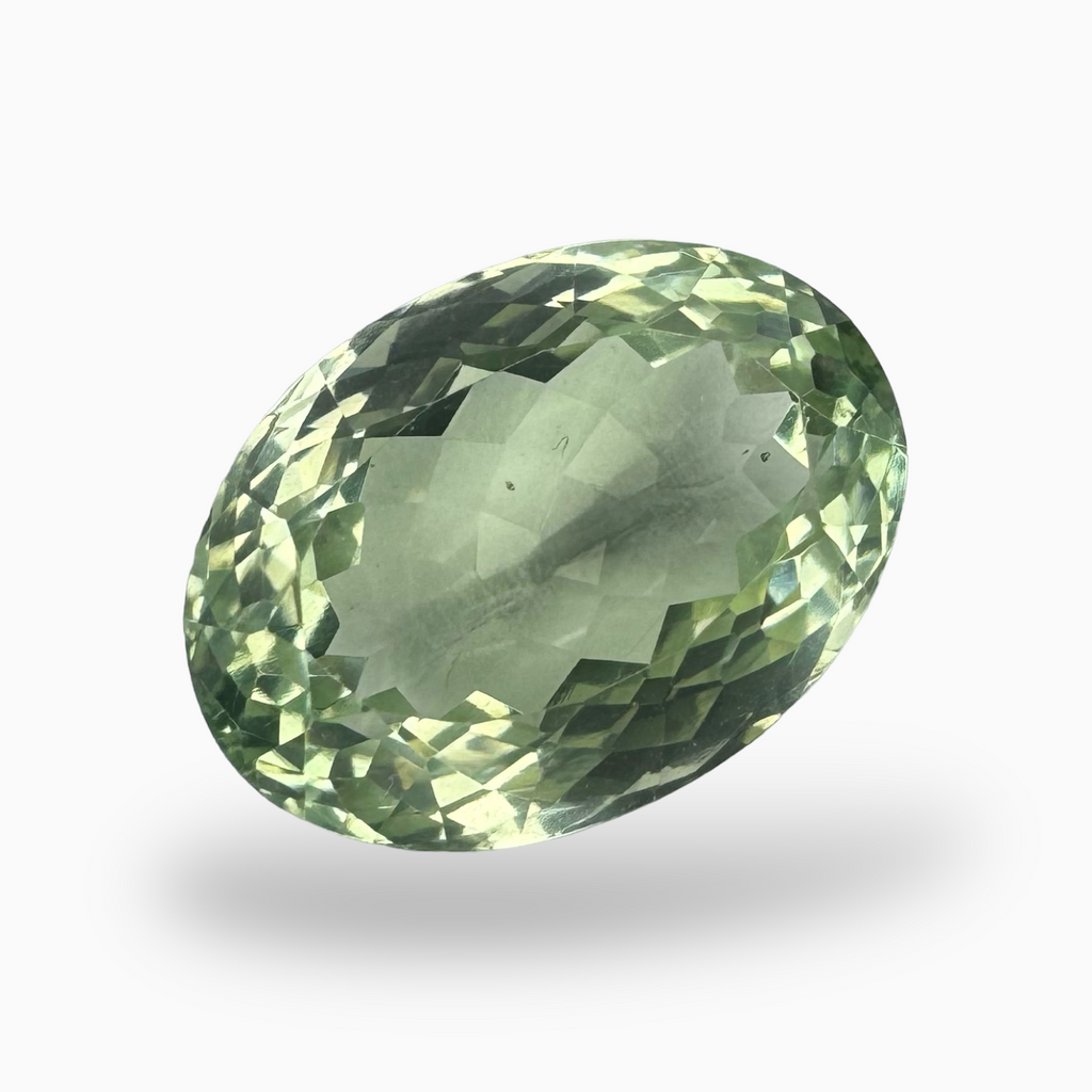 Natural Green Amethyst Stone 13.30 Carat Oval Shape Olive Color 17.5x13mm