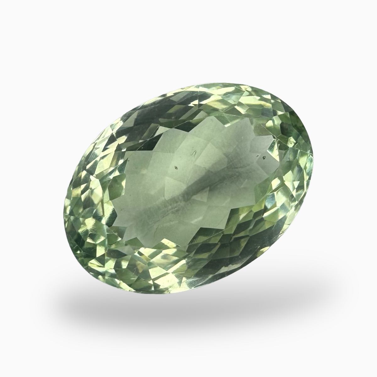 Natural Green Amethyst Stone 13.30 Carat Oval Shape Olive Color 17.5x13mm