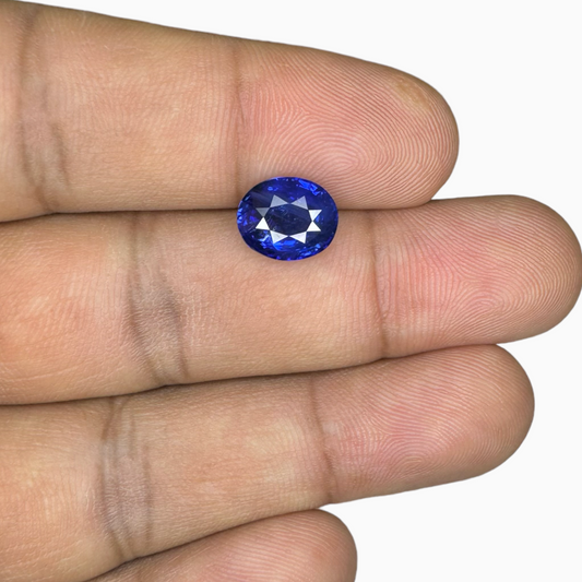 Natural Blue Sapphire Stone 3.04 carats Oval Shape 9.53X7.95mm IDL Certified