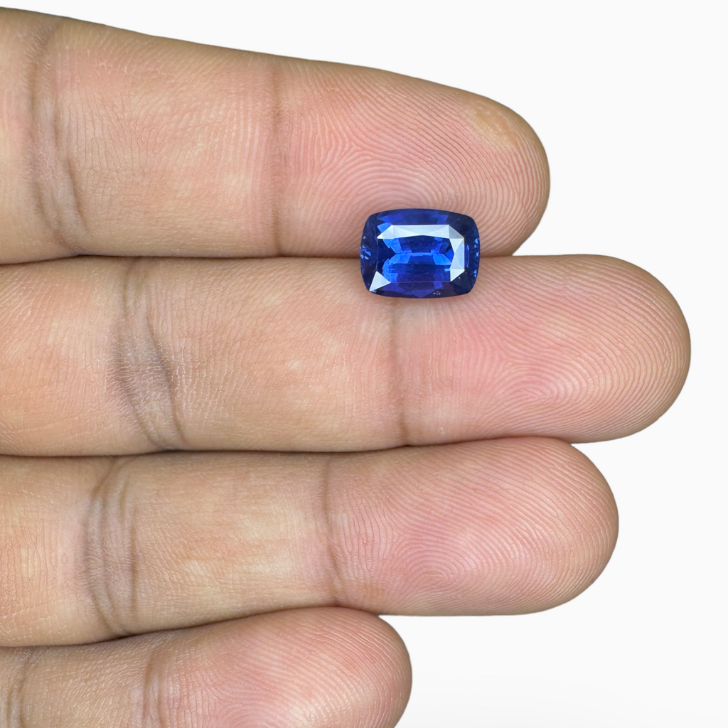 Natural Blue Sapphire Stone 3.21 carats Cushion Shape 9.23X6.78mm IDL Certified