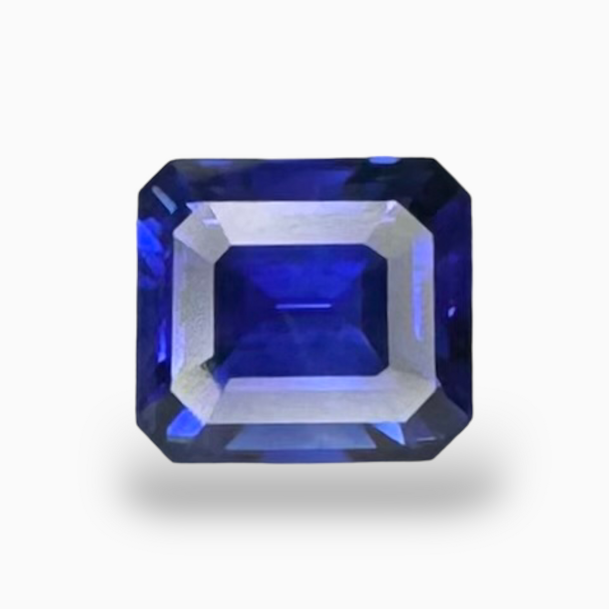 Natural Blue Sapphire Stone 3.63 Carats Emerald Cut 8.54X7.7mm IDL Certified