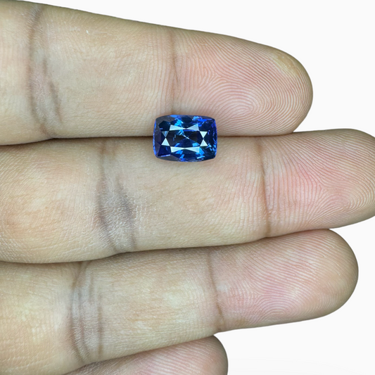 Natural Blue Sapphire Stone 3.18 Carats Cushion 9.03X6.67mm IDL Certified