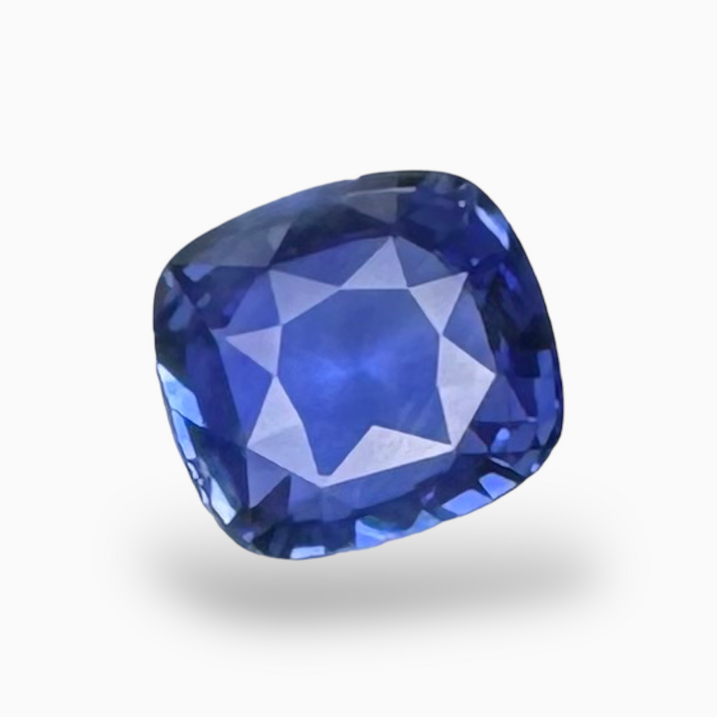 Natural Blue Sapphire Stone 3.14 Carats Cushion 8.88X6.06mm IDL Certified