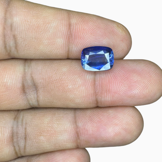 Natural Blue Sapphire Stone 3.79 Carats Cushion Shape 10.35X7.93mm IDL Certified