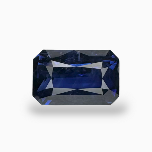 Natural Blue Sapphire Stone 4.23 Carats Emerald Cut 10.51X6.73mm IDL Certified