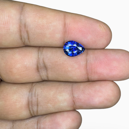 Natural Blue Sapphire Stone 2.60 Carats Pear Shape 9.70X7.18mm IDL Certified