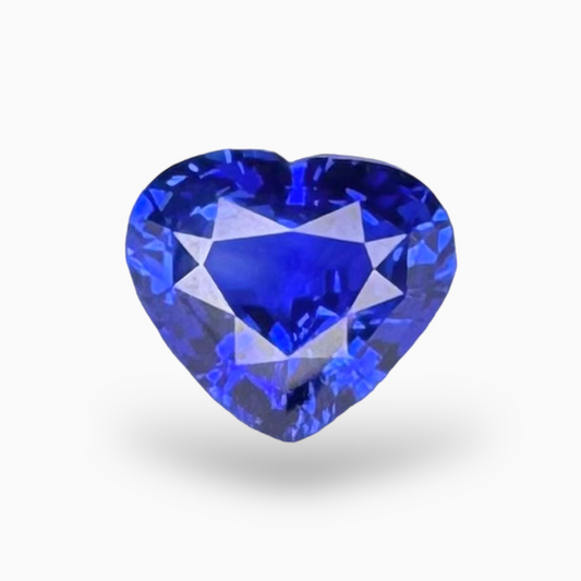 Natural Blue Sapphire Stone 2.58 Carats Heart Shape 7.87X8.75mmIDL Certified