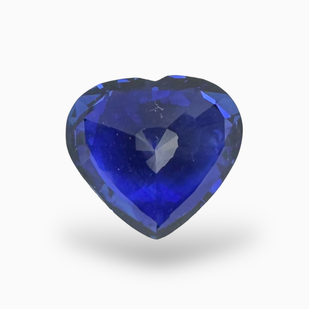 Natural Blue Sapphire Stone 2.58 Carats Heart Shape 7.87X8.75mmIDL Certified