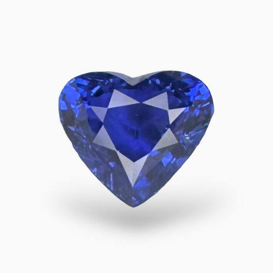 Natural Blue Sapphire Stone 3.13 Carats Heart Shape 7.96X9.04mm IDL Certified