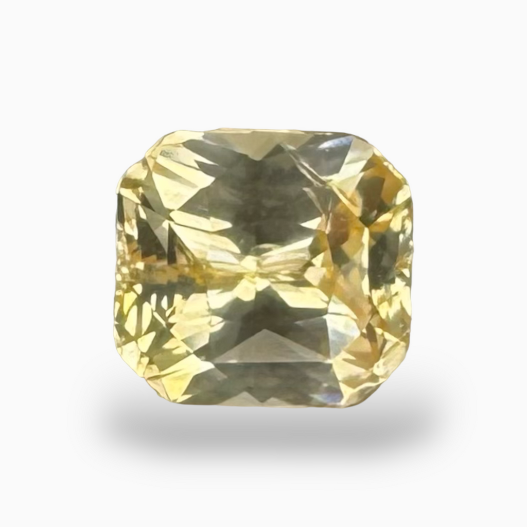 Natural Unheated Yellow Sapphire Stone 3.0 Carats Emerald Cut from Srilanka