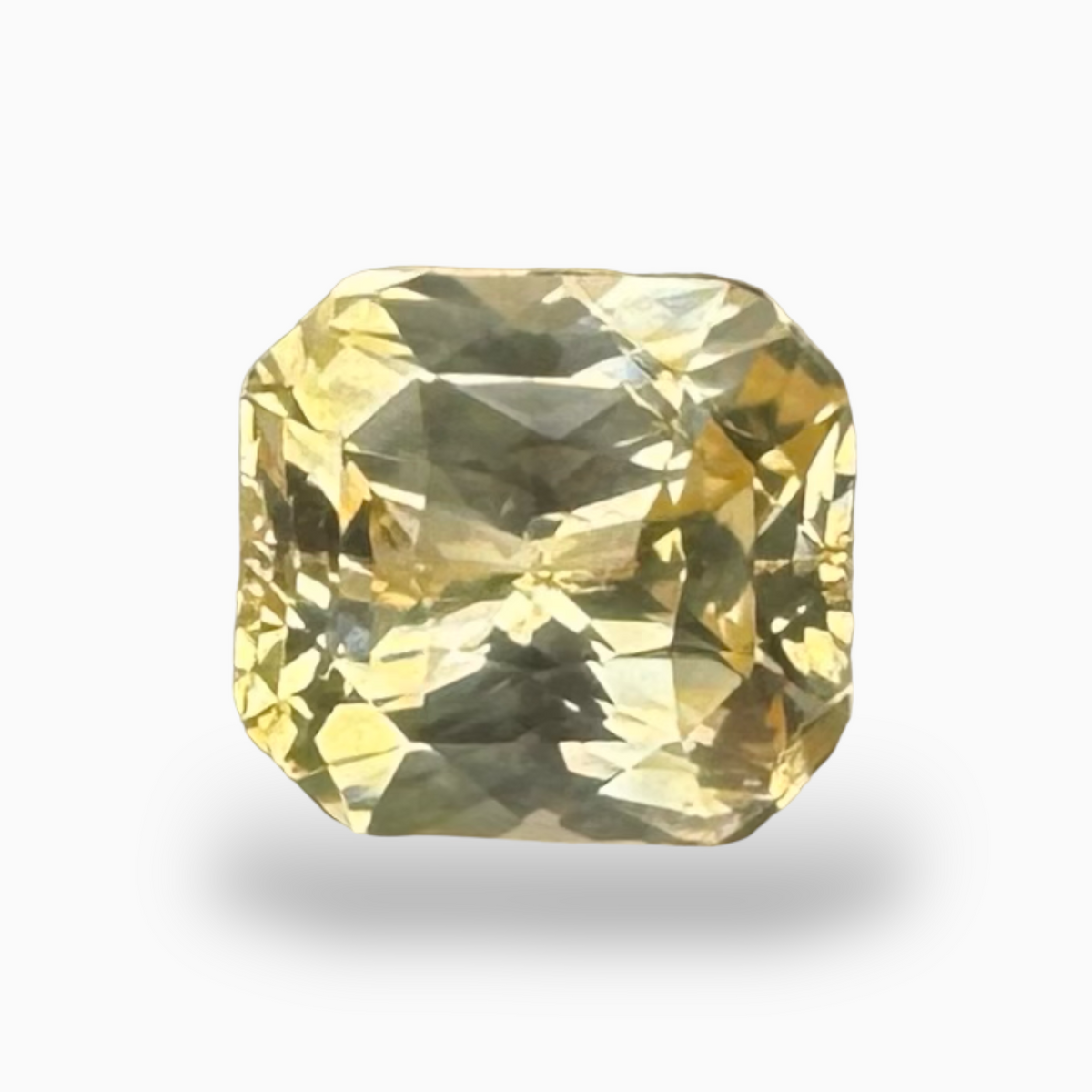 Natural Unheated Yellow Sapphire Stone 3.0 Carats Emerald Cut from Srilanka