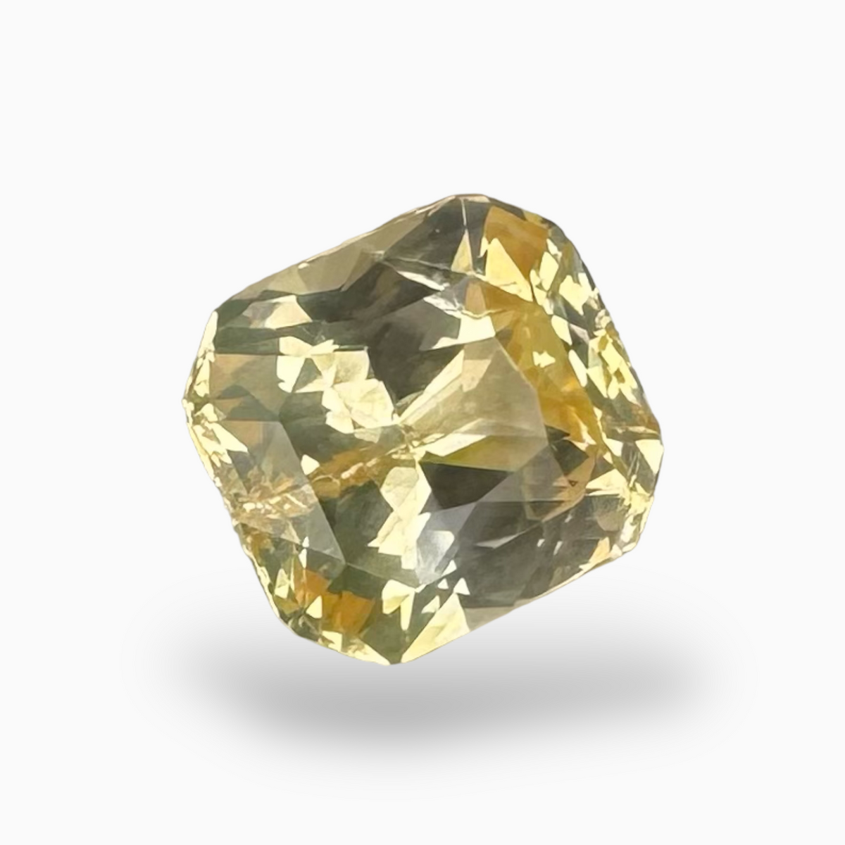 Natural Unheated Yellow Sapphire Stone 3.0 Carats Emerald Cut from Srilanka