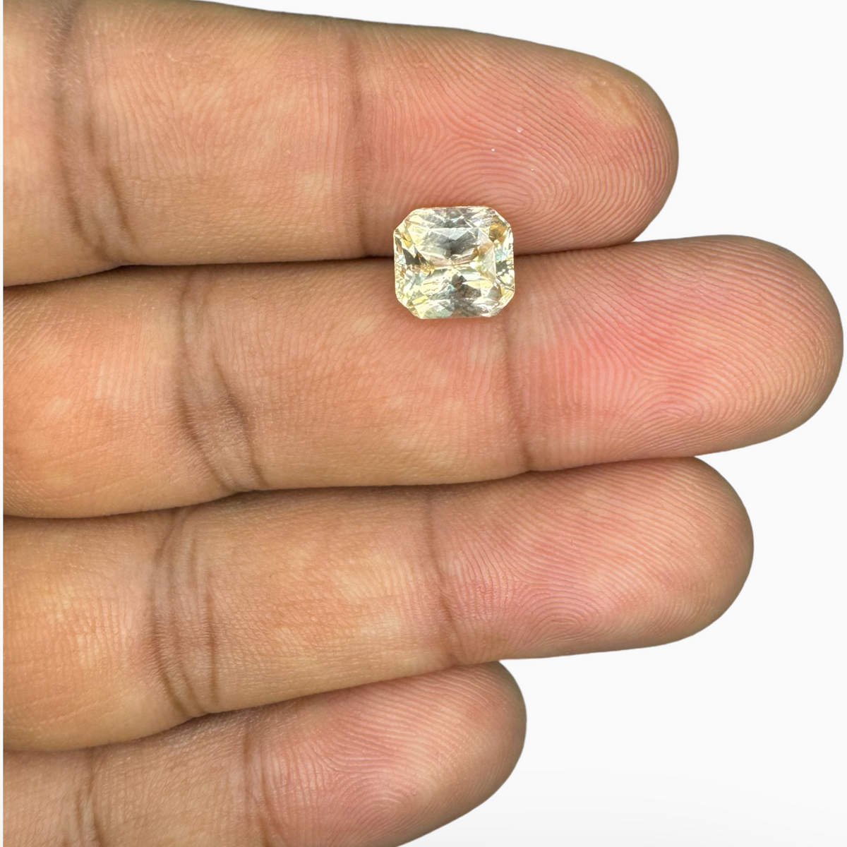 Natural Unheated Yellow Sapphire Stone 3.0 Carats Emerald Cut from Srilanka