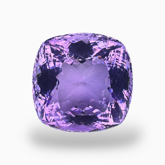 Natural Purple Amethyst Stone 96.12 Carats Cushion Shape Cut 28X28mm