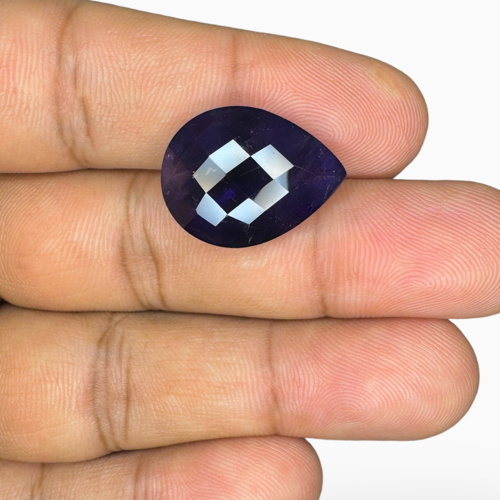 Natural Purple Amethyst Stone 15.6 Carats Pear Shape Cut 20X15mm