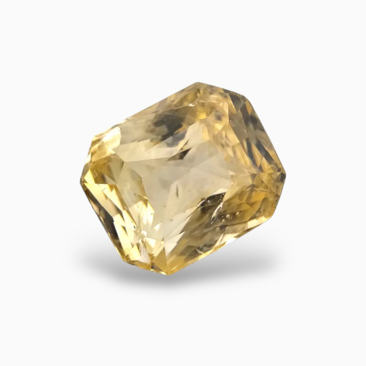 Buy Certified Natural Yellow Sapphire Gemstone 7.21 Carats Emerald Cut Shape 10.94x9.27 mm