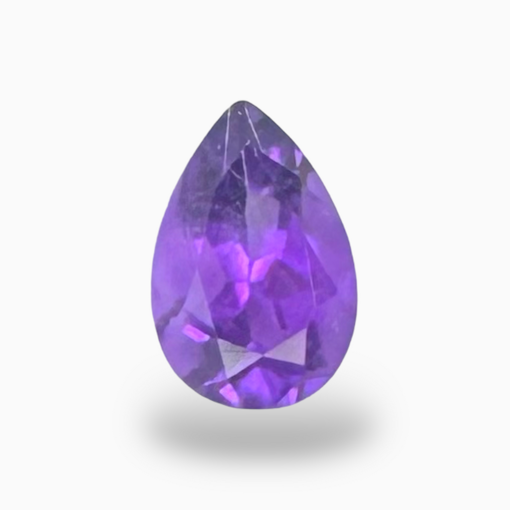 Natural Purple Amethyst Stone 1.23 Carats Pear Shape Cut 9X6mm
