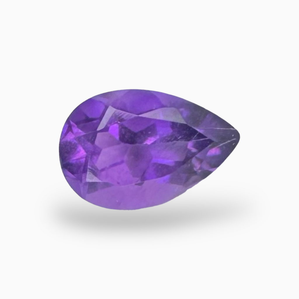 Natural Purple Amethyst Stone 1.23 Carats Pear Shape Cut 9X6mm