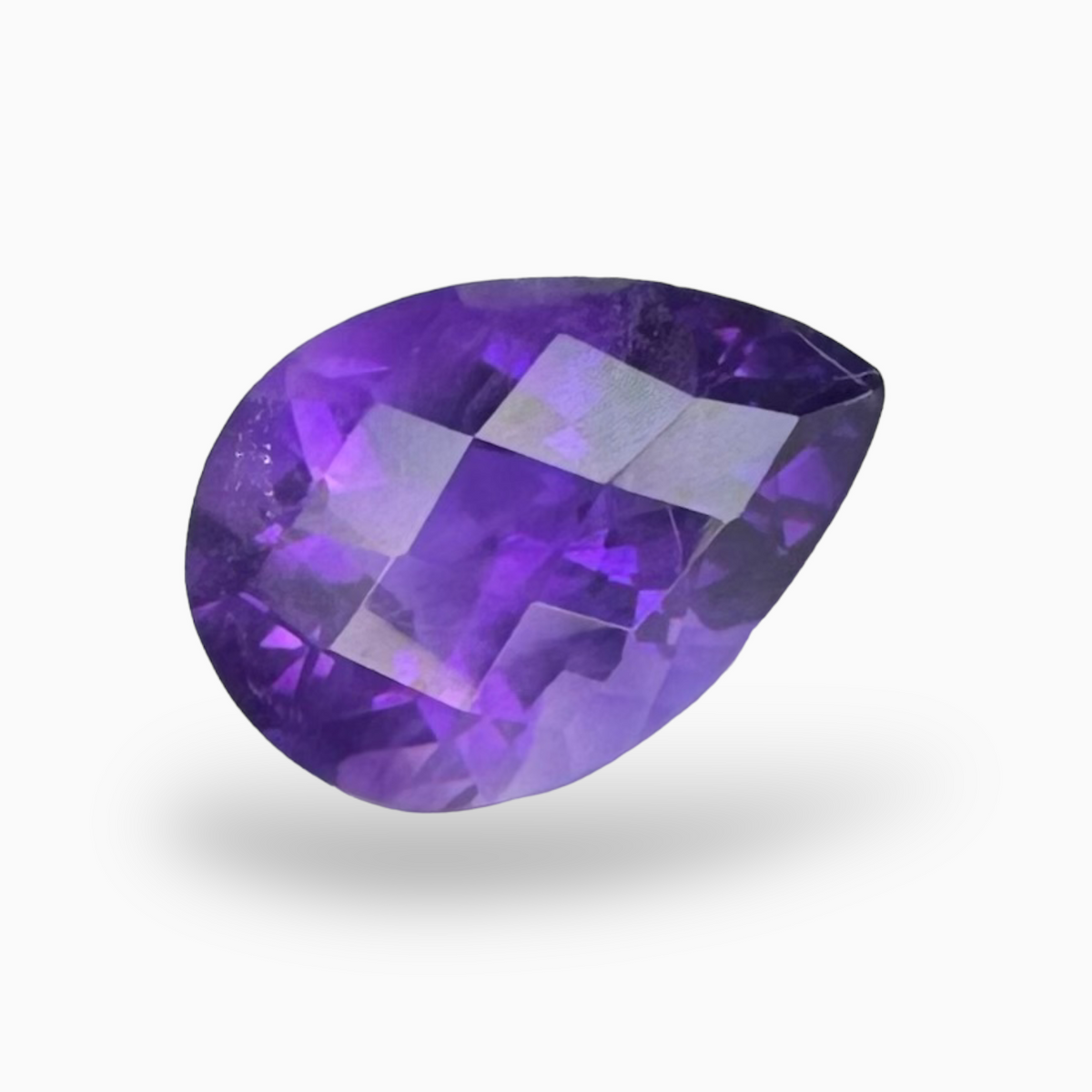 Natural Purple Amethyst Stone 3.86 Carats Pear Shape Cut 12.8X9mm