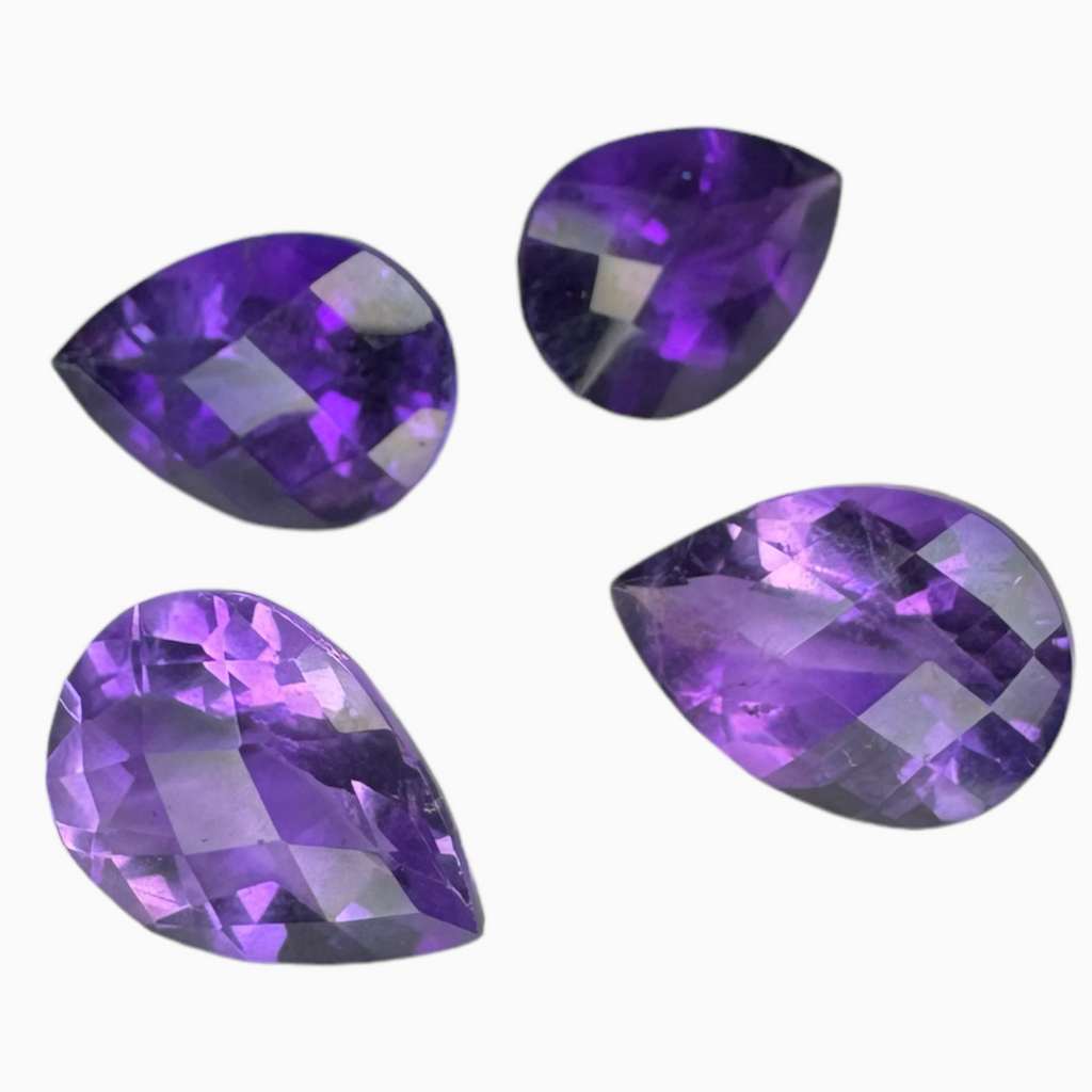 Natural Purple Amethyst Stone 3.82 Carats Pear Shape Cut 13X9mm