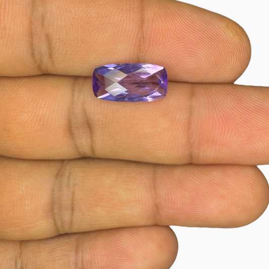 Natural Purple Amethyst Stone 3.65 Carats Cushion Shape Cut 14X7mm