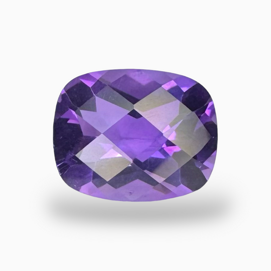 Natural Purple Amethyst Stone 2.66 Carats Cushion Shape Cut 10X8mm