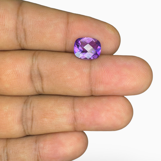 Natural Purple Amethyst Stone 2.88 Carats Cushion Shape Cut 10.5X8.5mm