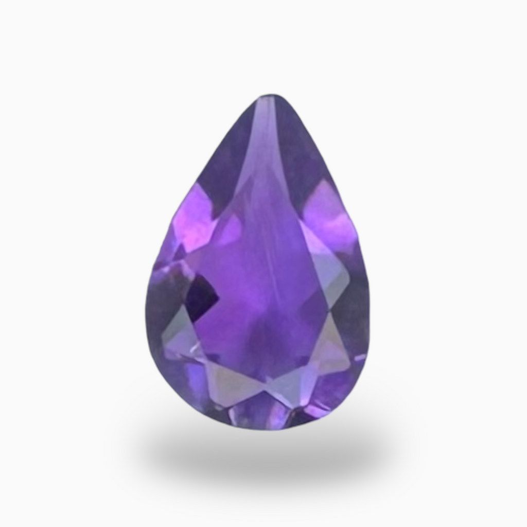 Natural Purple Amethyst Stone 0.45 Carats Pear Shape Cut 6.5X4.5mm