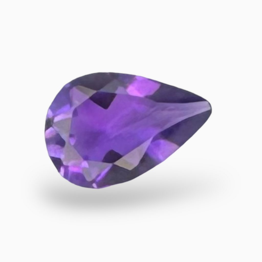 Natural Purple Amethyst Stone 0.45 Carats Pear Shape Cut 6.5X4.5mm