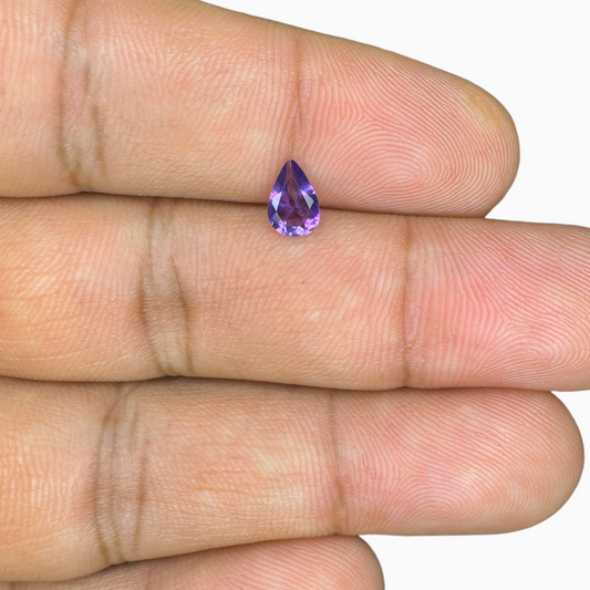 Natural Purple Amethyst Stone 0.45 Carats Pear Shape Cut 6.5X4.5mm