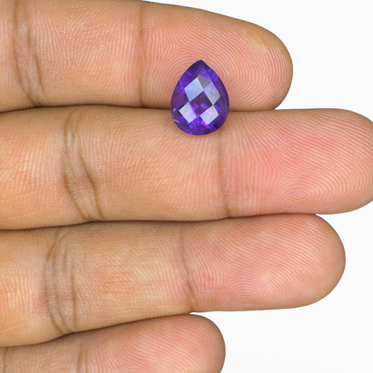 Natural Purple Amethyst Stone 2.53 Carats Pear Shape Cut 10X8mm