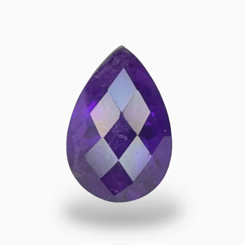 Natural Purple Amethyst Stone 3.58 Carats Pear Shape Cut 11.7X8mm