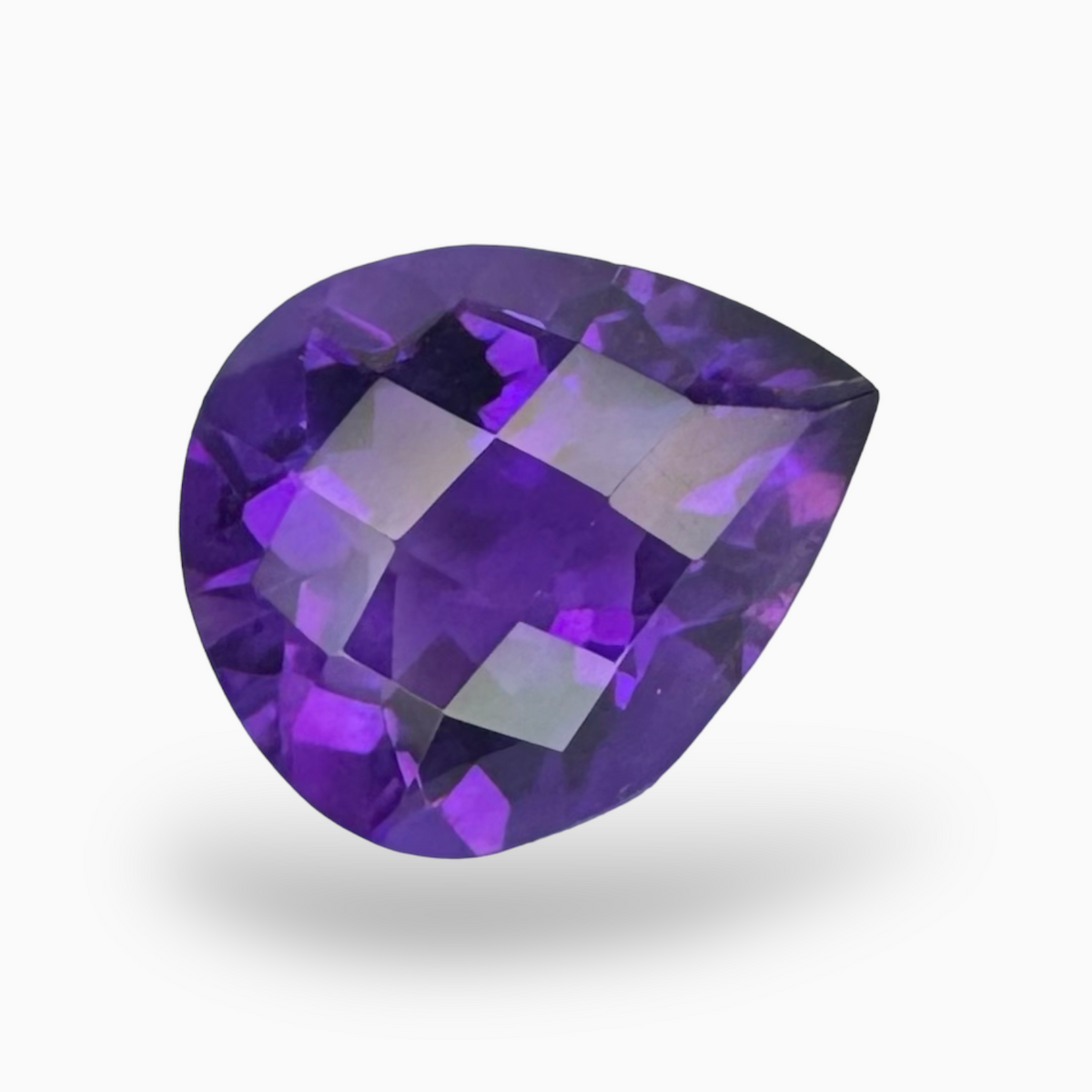 Natural Purple Amethyst Stone 4.1 Carats Pear Shape Cut 12X10mm
