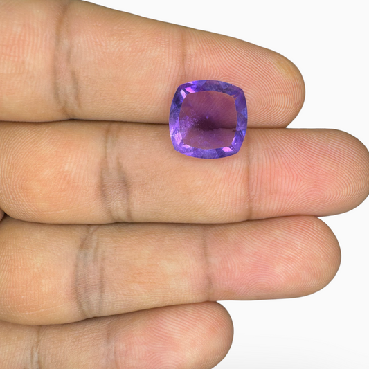 Natural Purple Amethyst Stone 4.90 Carats Cushion Shape Cut 12mm