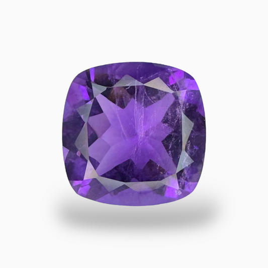 Natural Purple Amethyst Stone 6.65 Carats Cushion Shape Cut 12mm