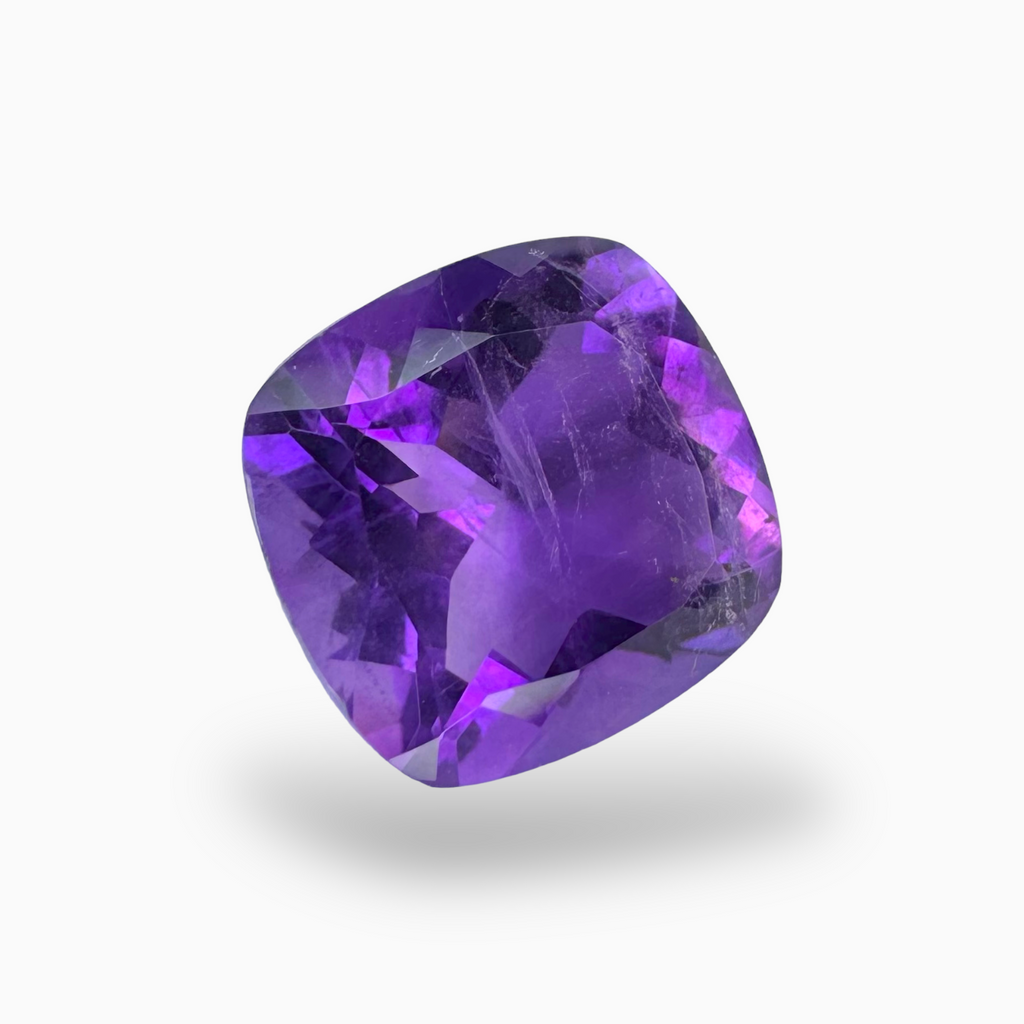 Natural Purple Amethyst Stone 6.65 Carats Cushion Shape Cut 12mm
