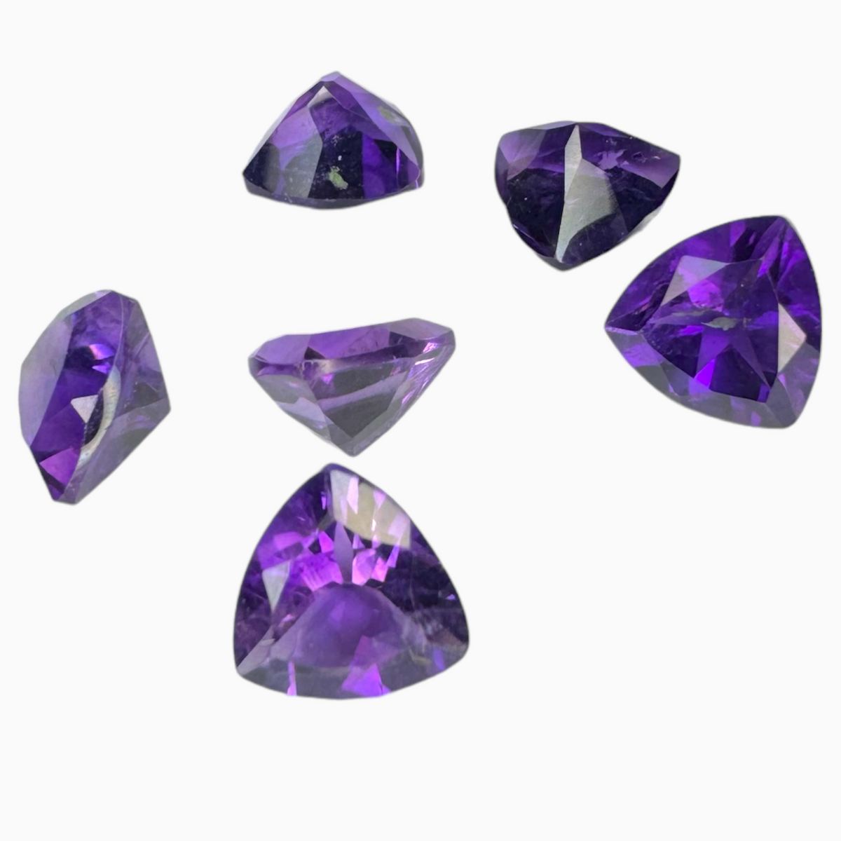 Natural Purple Amethyst Stone 1.65 Carats Trilliant Shape 8X8mm