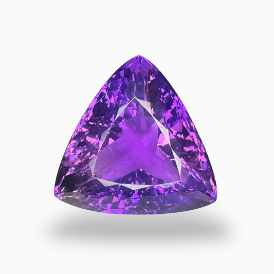 Natural Purple Amethyst Stone 47.66 Carats Trilliant Shape Big Size