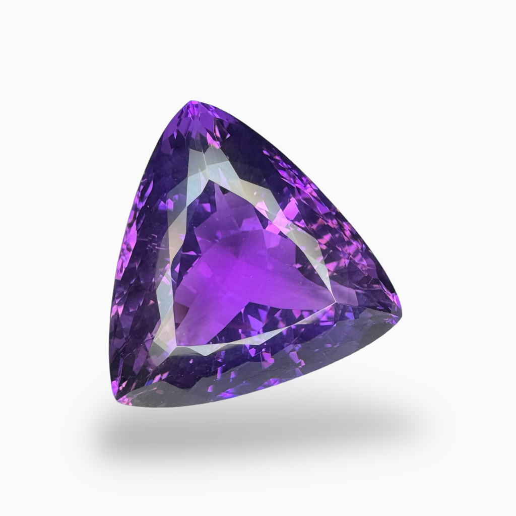Natural Purple Amethyst Stone 47.66 Carats Trilliant Shape Big Size