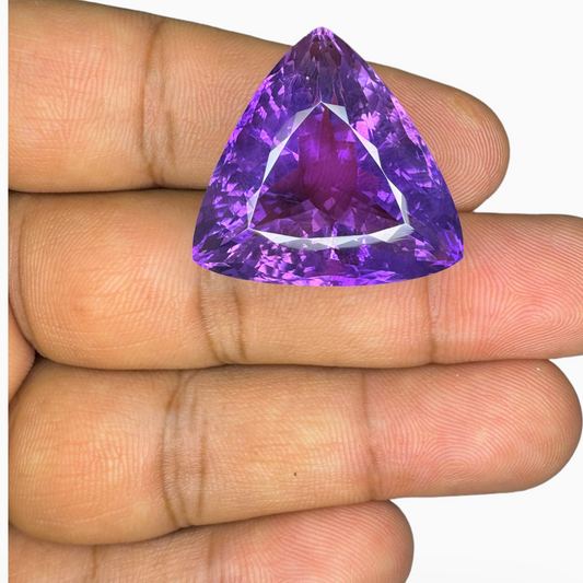 Natural Purple Amethyst Stone 47.66 Carats Trilliant Shape Big Size