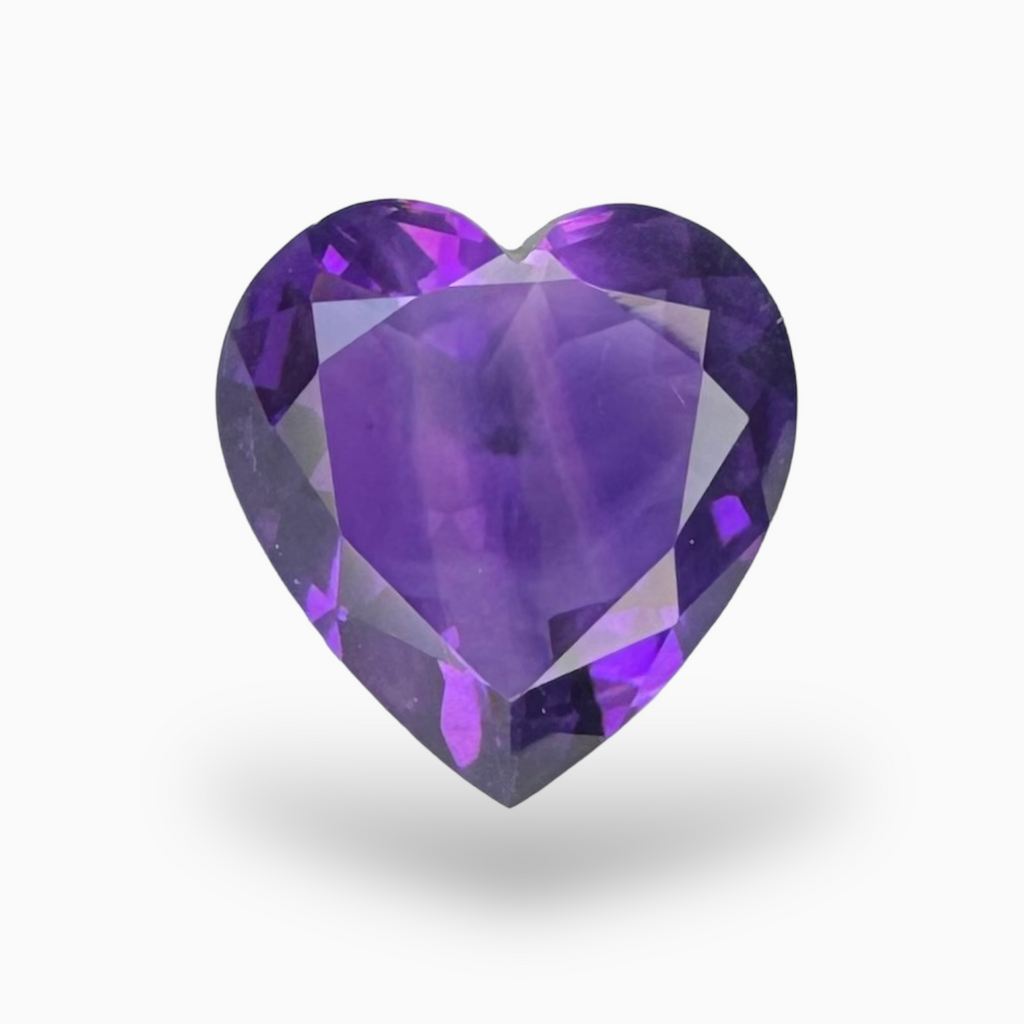 Natural Purple Amethyst Stone 4.16 Carats Heart Shape Cut 12X12mm