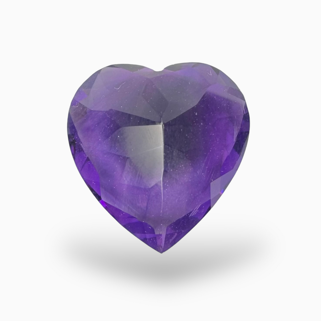 Natural Purple Amethyst Stone 4.16 Carats Heart Shape Cut 12X12mm